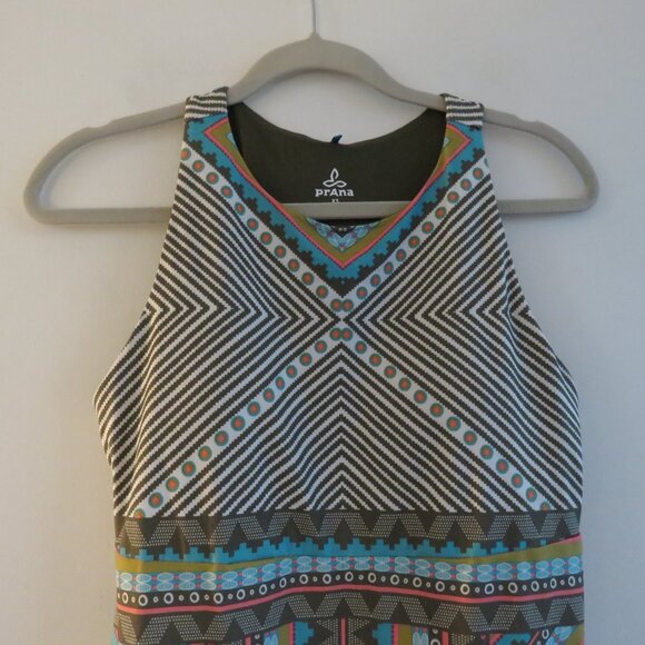 PRANA Ariel Athleisure Dress in Green Taos Southwestern Aztec Pickleball Sz XS - Picture 5 of 13